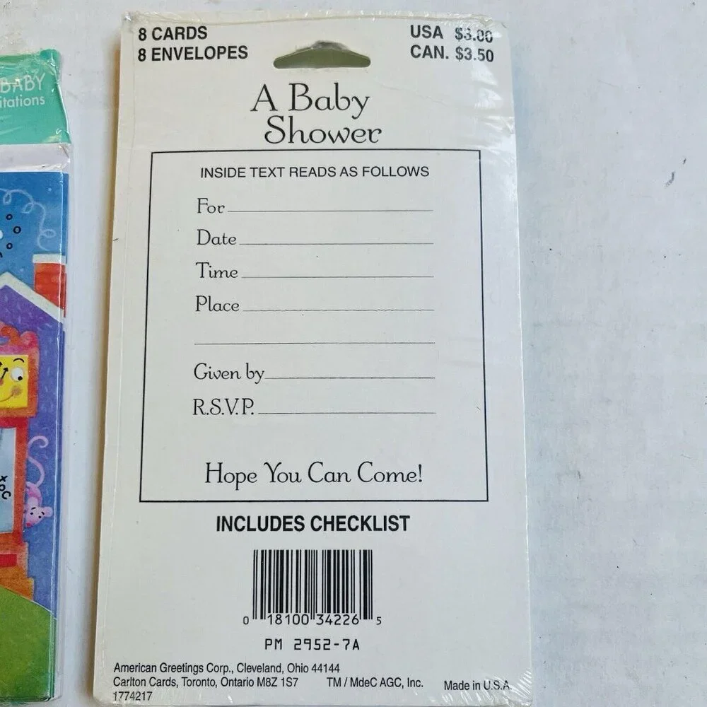Hallmark Baby Shower Invitations Hey Diddle Diddle Set of 4 USA Made
